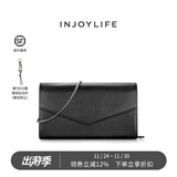 INJOYLIFE休闲百搭通勤女包小方包斜挎包时尚单肩包链条包迷你小挎包 黑色