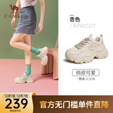骆驼（CAMEL）老爹鞋女网面厚底老爹鞋舒适增高运动休闲运动鞋子 L24S283078杏色【四季款】 37
