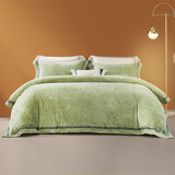 富安娜家纺 加厚法兰绒 床上四件套天鹅绒冬季加厚保暖防静电套件床笠款 富安娜 牛奶绒 -【床单款】伊洛 1.8米 床单款 （被套229*230cm）