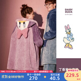 果壳（Gukoo）睡衣女迪士尼珊瑚绒睡衣男冬季加绒可外穿家居服情侣睡衣连帽D 黛西丁香紫女套装 S