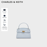 CHARLES&KEITH鳄鱼纹凯莉包手提斜挎婚包包女包生日礼物CK2-50270880-1 Sea Salt Blue海盐蓝（新色） S