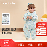 巴拉巴拉童装婴儿连体衣宝宝冬装外出羽绒服服连帽鹅绒萌男童女童 绿色调00344-白鹅绒 90 cm