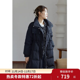 独束【三色可选】大码女装白鸭绒羽绒服女冬新款胖mm收腰显瘦外套 气质黑 2XL