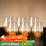 青苹果水晶玻璃白兰地洋酒杯440ml6只 玻璃冷水杯饮料杯烈酒杯威士忌杯