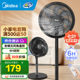 美的（Midea）电风扇家用7叶落地扇摇头电风扇循卧室宿舍轻音风扇台式桌面小型风扇台地两用升级款 黑色丨智能定时预约30adr
