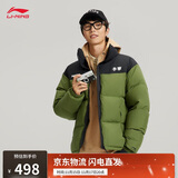 李宁防泼水防风科技短羽绒服男女同款25排湿宽松鸭绒运动外套AYMV431