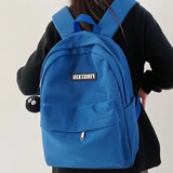 双星书包初中女背包大容量高中大学生双肩包校园简约百搭耐磨防泼水 蓝色（带黑球挂件）