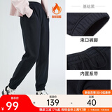 安踏加绒束脚裤丨针织运动长裤女冬季加绒保暖休闲橡筋口卫裤子