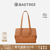 BAGTREE明星同款包包树海豚包轻奢品牌植鞣皮托特包大容量通勤女士电脑包 中号-焦糖色 能装A4资料 高级小众