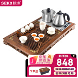 新功鸡翅木茶盘套装功夫茶具套装遥控上水茶盘自动上水烧水壶茶台 F64 配W38智能电茶炉（无茶具）