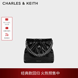 CHARLES&KEITH链条单肩腋下托特包流浪包包女包女友生日礼物CK2-20671559 Noir黑色 M