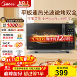 美的（Midea）微波炉烤箱一体机 小型家用20升微波炉  光波加热 钻石背板（M1-L201B）