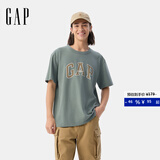 盖璞男女装2025春季新款纯棉字母印花logo短袖T恤上衣美版797924 绿色 XS 美码 S亚洲码175/88A