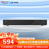 海康威视（HIKVISION）皓视通网络硬盘录像机16路监控主机H.265编码安防监控双盘位NVR广泛兼容支持8T硬盘 HNVR5216