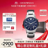 安普里奥·阿玛尼（Emporio Armani）飞行员系列 三眼计时表盘石英手表男士生日礼物送男友AR2448