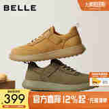 百丽户外潮搭工装鞋男鞋2025新款秋季牛皮革套脚休闲板鞋A2043CM5 卡其色 40 (250mm)