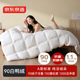 京东京造暖暖90%白鸭绒被 抗菌羽绒被 双人冬厚被芯1100g填充2.2*2.4m