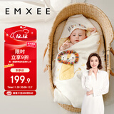 嫚熙（EMXEE）初生婴儿包被秋冬宝宝可拆卸新生儿抱被用品四季款 小狮子90*90cm