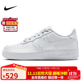 耐克NIKE板鞋女子大童空军一号 AIR FORCE 1运动鞋 DH2920-111白36