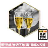 守灯人餐厅装饰画 饭厅挂画餐厅墙面装饰创意六边形客厅挂画北欧黑白酒吧墙上摄影墙画 05（单幅价格） 单幅中尺寸宽43*高50单边25铝合金黑框+玻璃