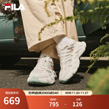 斐乐（FILA）官方杨幂同款女鞋蕨草鞋2代老爹鞋2025夏季新款透气休闲鞋运动鞋 奶白/粉绿色-GC 39