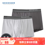 Schiesser舒雅男士内裤平角裤精梳棉Becover系列透气中腰2件装E5/20084T E5/20084T深灰+浅灰 2条 XL