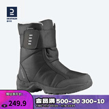 迪卡侬（DECATHLON）雪地鞋男女户外防水徒步东北雪地靴加厚保暖棉鞋SH100 女款 黑灰色（拍大一码） 40