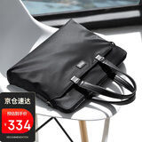 POLO 公文包男士休闲商务包手提包大容量办公14英寸电脑包文件包 黑色