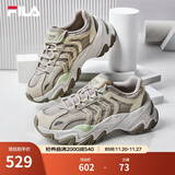 FILA斐乐女鞋休闲鞋鱼刺二代老爹鞋运动鞋增高厚底慢跑鞋SOFIA Ⅱ 银云/羽毛灰-SF 40