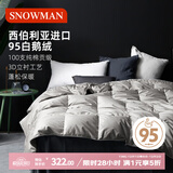 斯诺曼高档100支进口95%白鹅绒羽绒被芯空调被暖气被子1.5*2.1m充190g灰