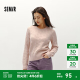 森马（Semir）森柔毛衫|毛衣女圆领纯色打底衫简约休闲冬季温柔系绞花百搭 红色调00366 L