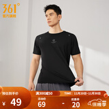 361°运动短袖t恤2025年夏季新款吸湿速干舒适跑步健身上衣圆领T恤 【推荐】【男】超级黑4130 L