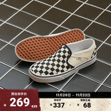 VANS范斯官方 Asher黑白棋盘格夏日一脚蹬女鞋帆布鞋 黑白棋盘格(男款) 42.5