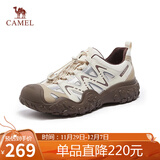 骆驼（CAMEL）溯溪鞋男撞色拼接绑带户外鞋 L24S076620M 米/银/咖 44