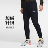耐克男运动裤冬季加绒束腿针织休闲裤时尚百搭BV2672-010黑色XXL