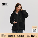 森马（Semir）森马外套女仿羊羔毛摇粒绒双面穿连帽重磅夹克24新款109724108002