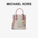 MICHAEL KORS礼物轻奢MK女包MERCER手提单肩斜挎琴谱包迷你香草白/浅粉