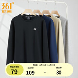 361°运动卫衣男秋冬季新款圆领套头运动上衣男百搭服饰御寒保暖 【推荐】超级黑 M