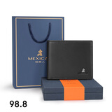 稻草人钱包男羊皮钱夹短夹款横夹多卡位高档礼盒生日礼物送爸爸父亲老公