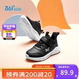 361°童鞋 儿童运动鞋2冬季男女童3-14岁皮革校园跑鞋 黑32