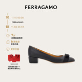 菲拉格慕（Ferragamo）女士黑色Vara蝴蝶结高跟鞋 0775750_1D _ 65 礼物送女友
