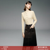 颜域德绒气质内搭毛衣女2025新款冬季美拉德修身半高领打底针织衫 杏色 S/36