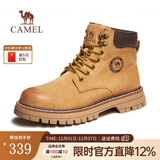 骆驼（CAMEL）【王俊凯同款】加绒马丁靴男鞋秋冬新款大黄靴女户外工装登山靴子 G122W7757TR金黄色（男 绒里款） 41