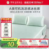 罗莱家纺心驰假日可水洗凉感冰丝席三件套床笠款绿150*200*30