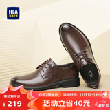 海澜之家HLA皮鞋男士商务休闲秋冬德比正装鞋子男H135/H171 棕色41