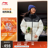 李宁防泼水防风短羽绒服男女同款25新款排湿宽松鸭绒运动外套AYMV431