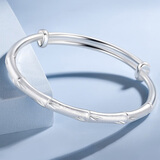 亚一足银999纯银竹节手镯子女款送老婆妈妈生日礼物 足银竹节手镯 25g