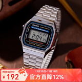 卡西欧手表 网红复古小方块 潮流时尚小银块 简约防水电子表学生考试表 A168WA-1W