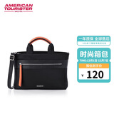 美旅箱包时尚轻商务通勤电脑包女生手提包单肩斜挎包QV5 黑色