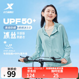 特步防晒衣女夏装绵绵冰3.0冰丝透气UPF50+抗紫外线运动服户外外套 天青色 L